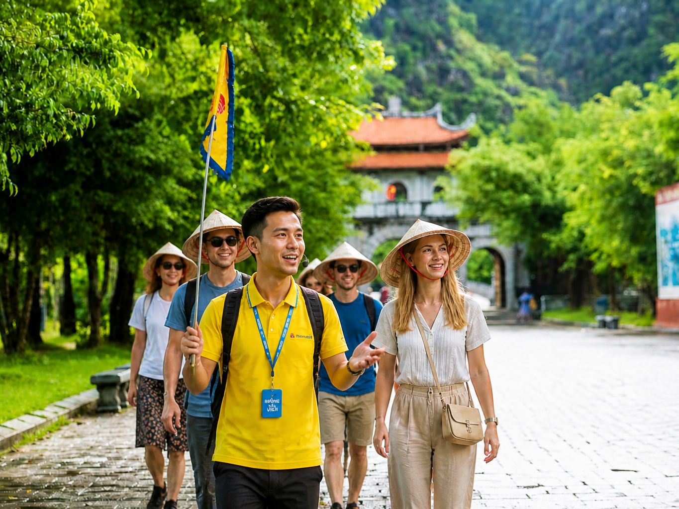Typical tourism tour group